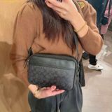  Túi Đeo Chéo Coach Graham Crossbody In Signature Canvas CV921 Đen Logo 