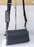  Túi Đeo Chéo Coach Axel Crossbody In Signature Canvas CJ674 Màu Đen Logo 