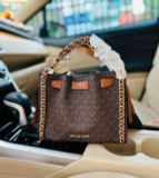  Túi Xách Michael Kors MK Mina Small Logo Crossbody Bag 35H3G4MC1B Màu Nâu Logo 