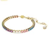  Vòng Tay, Lắc Tay Swarovski Matrix Tennis Bracelet Round shape, Multicolor, Gold tone plating 5685691 
