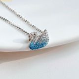  Dây Chuyền Swarovski Iconic Swan pendant Swan, Small, Blue, Rhodium plated 5512094 