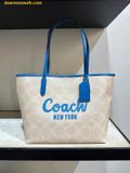  Túi Tote Coach City Tote In Signature Canvas  - Trắng 