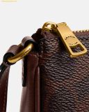  Túi Đeo Vai Coach Plaza Bag In Signature Canvas CCC42 - Nâu Logo 