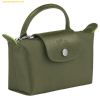  Túi Xách Longchamp Le Pliage Recycled Fabric Pouch With Handle Size Mini Forest Xanh Olive 