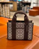  Túi Tote Coach Smith Tote Bag 24 In Signature Jacquard Nâu Logo CAR78 