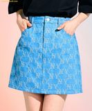  Chân Váy Denim MLB Women's Classic Monogram Jacquard Denim Skirt NY (Indigo) 3FDSM0133-50INS 