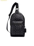  Túi Đeo Chéo Coach West Pack In Signature Canvas Charcoal Black 2853 