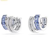  Bông Tai, Khuyên Tai SWAROVSKI Connexus hoop earrings Mixed cuts, Blue, Rhodium plated 