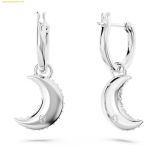  Bông Tai, Khuyên Tai Swarovski Luna drop earrings Moon, White, Rhodium plated 5666157 