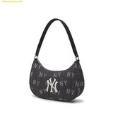  Túi Đeo Vai MLB Monogram Denim Hobo Bag New York Yankees - Đen 3ABQS224N-50NYD 