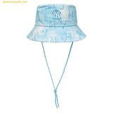  Mũ Bucket MLB Water Monogram Bucket Hat NY (Aquablue) 3AHTM0733-50ABS Xanh 