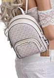  Balo Mini Michael Kors MK Jaycee XS Zip Backpack Trắng Logo 