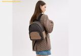  Balo Coach Court Backpack In Blocked Signature Canvas Nâu Logo 