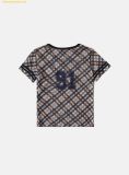  Áo Bad Blood 91 V-neck Jersey T-shirt - Beige Check w-tee25-111 