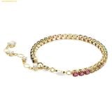  Vòng Tay, Lắc Tay Swarovski Matrix Tennis Bracelet Round shape, Multicolor, Gold tone plating 5685691 