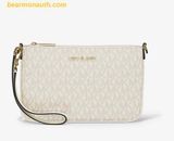  Túi Đeo Vai Michael Kors Jet Set Small Signature Logo Convertible Wristlet 35T4GTVW5V Trắng Logo 
