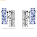  Bông Tai, Khuyên Tai SWAROVSKI Connexus hoop earrings Mixed cuts, Blue, Rhodium plated 