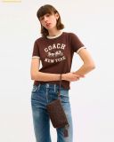  Túi Đeo Vai Coach Plaza Bag In Signature Canvas CCC42 - Nâu Logo 