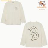  Áo Tay Dài MLB Basic Mega Logo Loose Fit Long Sleeve T Shirts Boston Red Sox 3ATSB0544-43CRS - Màu Trắng 