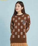  Áo Sweater Len MLB Classic Monogram Overfit Sweater Pullover B (D.Brown) 3AKPM0126-43BRD Nâu 