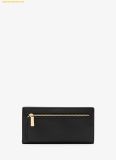  Ví Michael Kors Lead Large Leather Snap Wallet Đen Trơn 