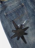  Quần Lửng Badblood Convex Denim Long Bermuda Pants - Mid Blue w-srt25-031 Xanh Đậm 