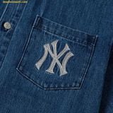  Áo Sơ Mi MLB men and women couple denim shirt fashion casual big logo jacket 3ADRB0743-50INS 