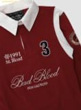  Áo Polo Tay Dài BADBLOOD Saint Blood Rugby Shirt Slim Fit - Red w-tee25-037 