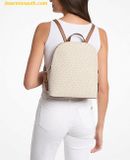  Balo Michael Kors Cindy Large Signature Logo Backpack Màu Trắng Logo 