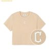  Áo Crop MLB Basic Small Logo Crop Short Sleeve T-shirt CLE (L.Beige) 3FTSB0443-45BGL 