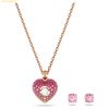  Dây Chuyền Và Bông Tai Swarovski Hyperbola Kit Heart-shaped, pink, rose gold-plated 5683574 