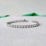  Vòng Tay, Lắc Tay Swarovski Matrix Tennis bracelet Round cut, White, Rhodium plated 5724483 