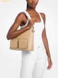  Túi Đeo Vai Michael Kors Merritt Large Pebbled Leather Cargo Shoulder Bag Camel 35S6G0WL3L 