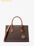  Túi Xách Michael Kors Sheila Medium Logo Satchel 35S3G6HS2B Nâu Logo 