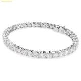  Vòng Tay, Lắc Tay Swarovski Matrix Tennis bracelet Round cut, White, Rhodium plated 5724483 