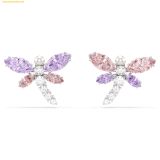  Bông Tai, Khuyên Tai Swarovski Ariana Grande x Swarovski stud earrings Mixed cuts, Dragonfly, Multicolored, Rhodium plated 5737371 