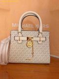  Túi Xách Michael Kors Hamilton Small Logo Satchel 35F1GHMS1B Trắng Logo 