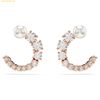 Bông Tai, Khuyên Tai Swarovski Matrix hoop earrings Crystal pearl, Round cut, White, Rose gold-tone plated 5692264
