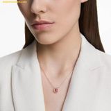  Dây Chuyền, Vòng Cổ Swarovski Sparkling Dance necklace Round, Red, Rose-gold tone plated 5279421 