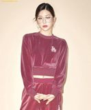  Áo Sweat Crop MLB Women's Basic Velvet Crop Man-to-Man LA (Pink) 3FMTB0924-07PKS 