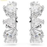  Bông Tai, Khuyên Tai SWAROVSKI Matrix hoop earrings White, Rhodium plated 