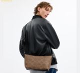  Túi Đeo Chéo Coach Small Finn Crossbody Bag With Pouch In Maxi Signature Canvas Tan Black CCG19 