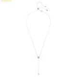  Dây Chuyền, Vòng Cổ Swarovski Stilla Attract Y necklace Round cut, Blue, Rhodium plated 5734249 