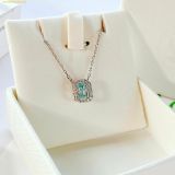  Dây Chuyền Swarovski Una necklace Octagon cut, Blue, Rhodium plated 5640289 