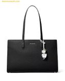  Túi Tote Michael Kors Scarlett Medium Leather Tote Bag Black 
