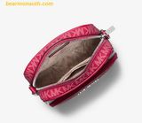  Túi Đeo Chéo Michael Kors Jet Set Travel Medium Signature Logo Crossbody Bag Raspberry 35R4STVC6V 