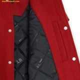  Áo Khoác Bomber MLB Wool Basic Two-tone Varsity Jacket CLE (Red) 3AJPV0634-45RDS Đỏ 