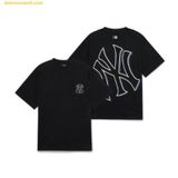  Áo Phông MLB Basic Mega Logo Overfit Short Sleeve T-Shirt NY (Black) 3ATSB0433-50BKS 