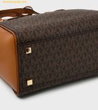  Túi Tote Michael Kors Taryn Small Signature Logo and Leather Convertible Crossbody Bag 32F4GTBC1B Brown 