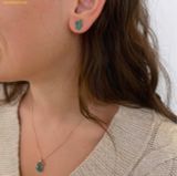  Bông Tai, Khuyên Tai Swarovski Iconic Swan Stud Earrings Swan Green Rose Gold Tone Plated 5650063 